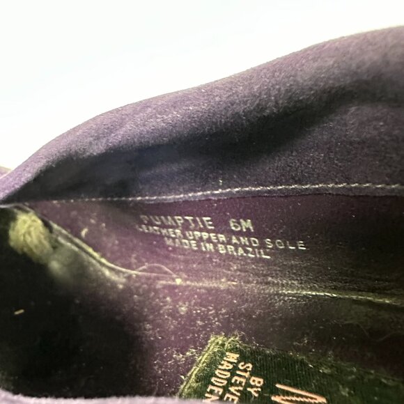 STEVEN MADDEN, Pumptie Dark Purple Suede Leather Heels, Ankle boots, Heels, 6M - Picture 8 of 10